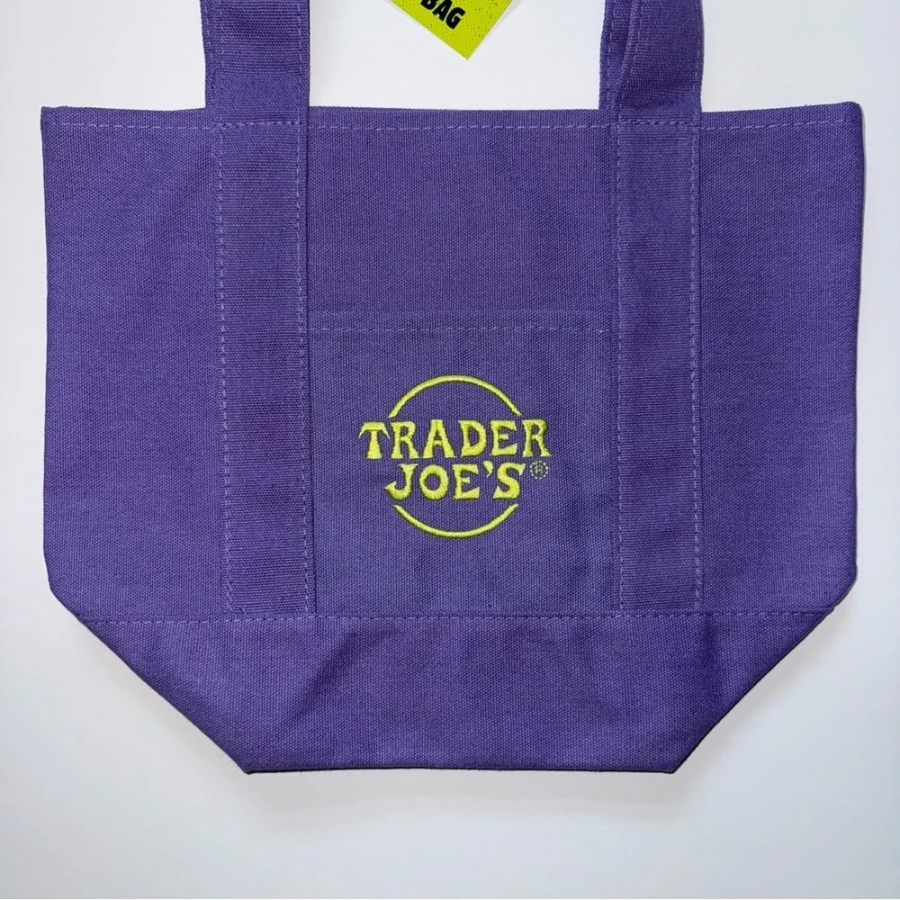 Trader Joe's Mini Purple Canvas Tote Bag - Halloween Collention - Picture 2 of 3